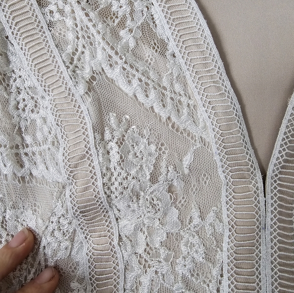 BHLDN x Tadashi Shoji Lorene Dress Gown Ivory Sz 10 Orig.$650 gently used - Picture 5 of 6